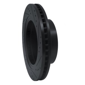 Nissan Titan XD Brake Rotor (1) - Front Left - R1 Concepts - Drilled & Slotted - Black - `16-`24